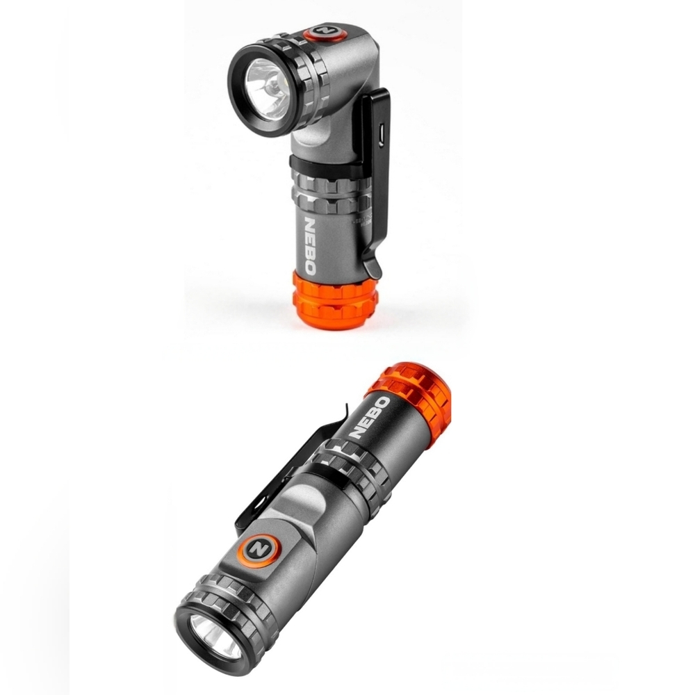 Rugged Gray and Orange Work Light with 99 Degree Swivel Head